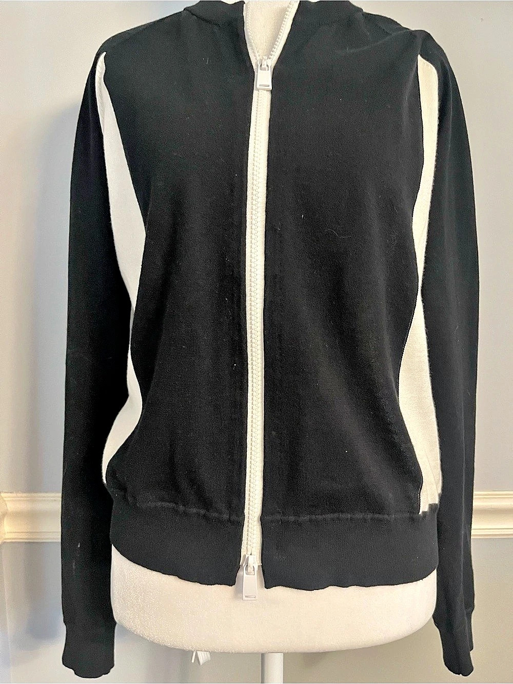 Worth NY track jacket style black & white zip up jacket